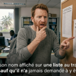 Il voit son nom affiché sur une liste au travail… sauf qu’il n’a jamais demandé à y être