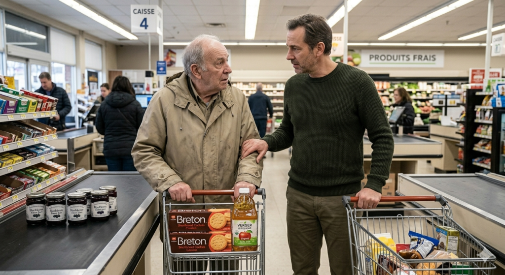 Il remarque qu’un inconnu paie toujours la même chose au supermarché… un jour, il décide enfin de lui parler